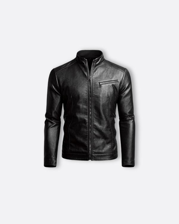 Mens Original Leather Jacket Spring Autumn New Men Diamond Design Stand Collar Zipper Male Casual Fashion of SH Bangladesh