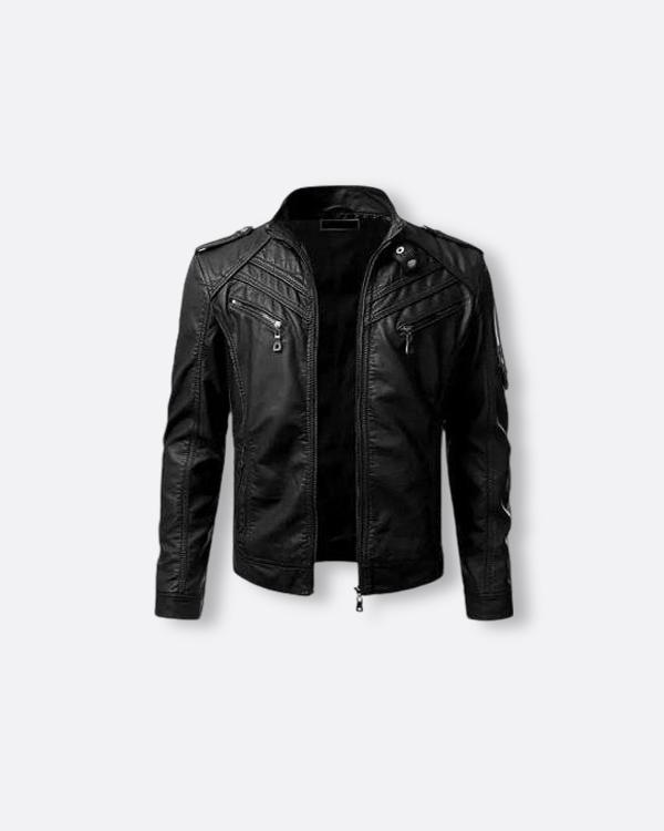 Mens Original Leather Jacket Spring Autumn New Men Diamond Design Stand Collar Zipper Male Casual Fashion of SH Bangladesh